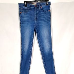 MADEWELL BLUE DENIM 10” HIGH RISE SKINNY JEANS